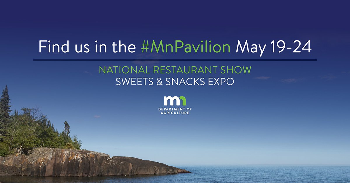 MNagriculture's tweet photo. We’re counting down to the start of the @NatlRestShow and @SWEETSandSNACKS expo. We’ll be joined by 16 MN-based food and beverage companies in the #MnPavilion. https://t.co/TzKsNuFkHu #MNAg https://t.co/mTUpKx4Jrf
