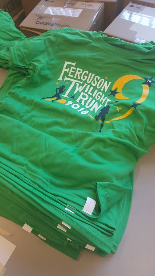 FergTwilightRun's tweet photo. Packet Pickup happening now at the Ferguson Mo Community Center (1050 Smith Ave) until 8 PM. You can also register on-site during that time as well!

Come on up to get your shirt and race bib to #RunWithFerguson tomorrow in the 9th Annual Ferguson Twilight Run. https://t.co/ibIUtzfOFd