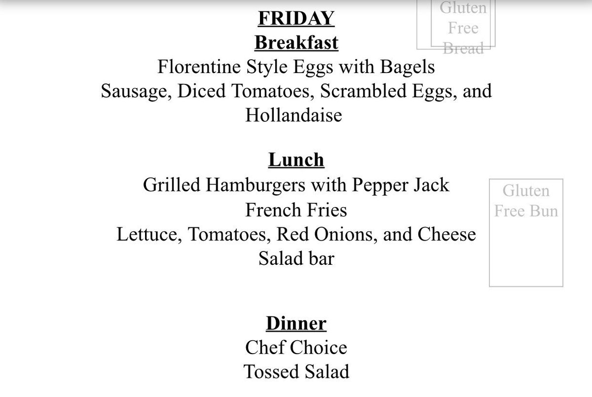 ccbcss's tweet image. Friday's menu
