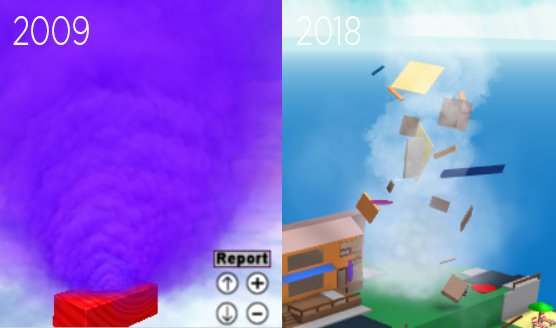 Roblox On Twitter In 2009 We Introduced Basic Smoke Particles To Roblox Today It Is Used In Countless Purposes In Games Such As The Tornado In Natural Disaster Survival See For Yourself - roblox natural disaster survival 4