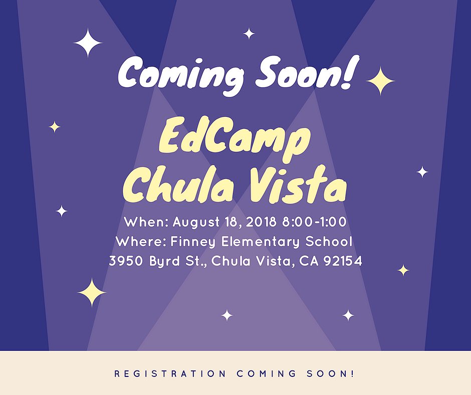 Save the date! #EdCampCVESD is happening on August 18th <a href="/finney/">Finney</a>! Registration opening soon! All are welcome to this free event! @CVESDShift <a href="/CVESDNews/">CVESD News</a>