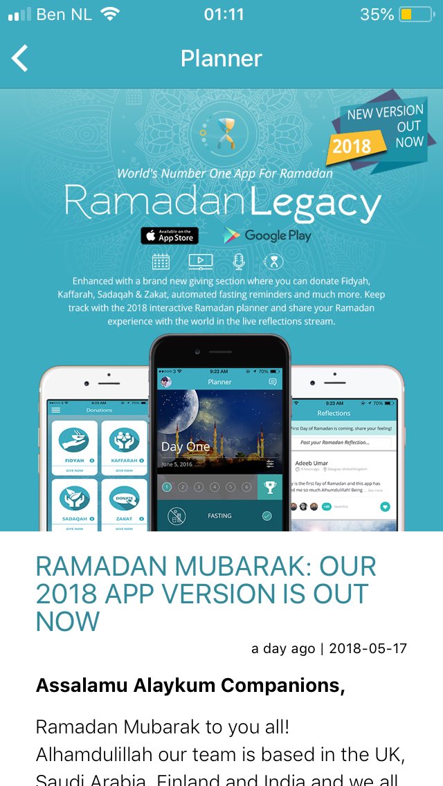 samirtexting's tweet photo. @RamadanLegacy | Start your legacy. Track your progress and get inspired. #Ramadan2018 https://t.co/oRfIjtXXT2