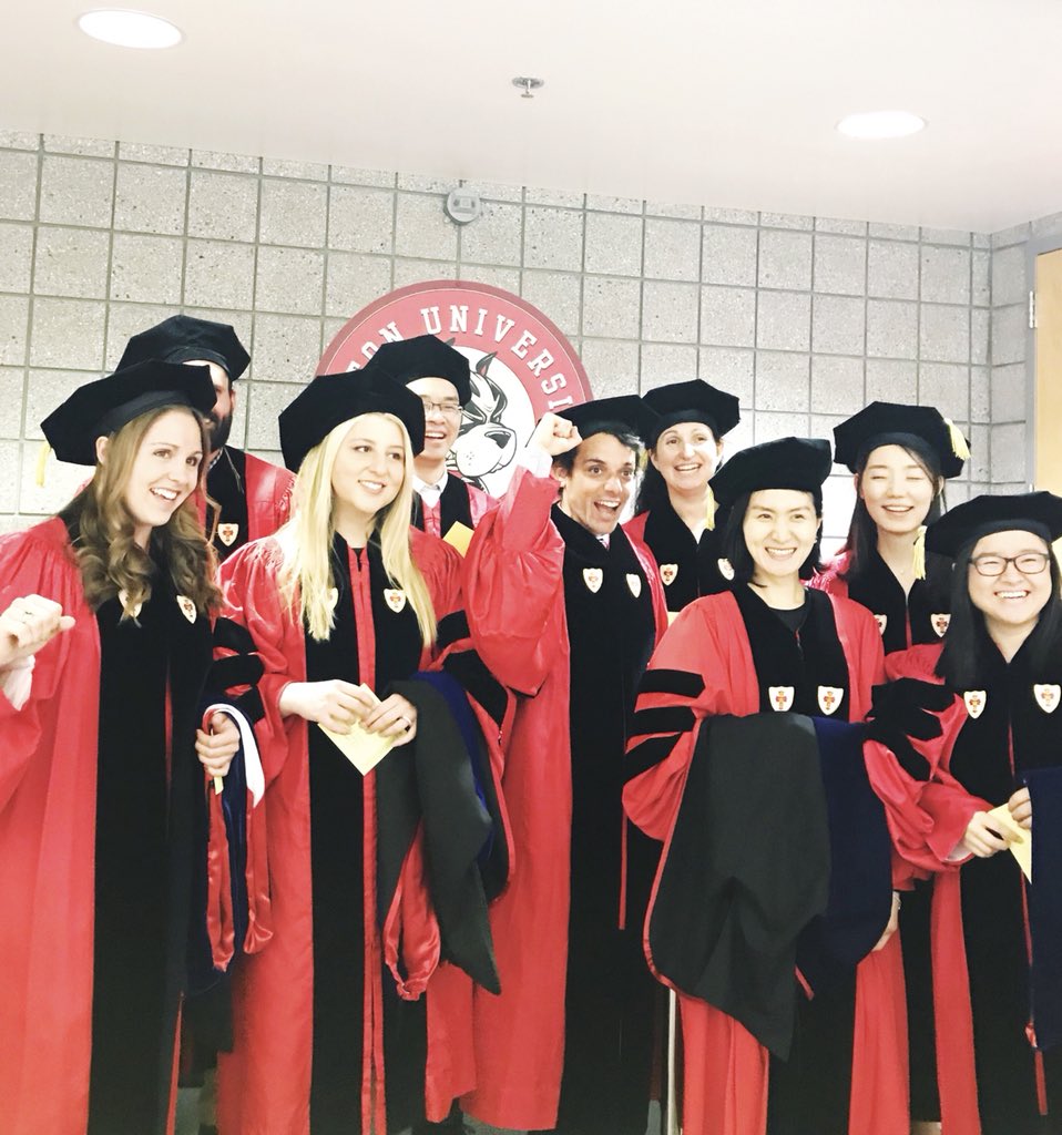 BUQuestrom's tweet image. Doctoral students celebrate at the commencement ceremony for master’s and PhD students. #Questromlife