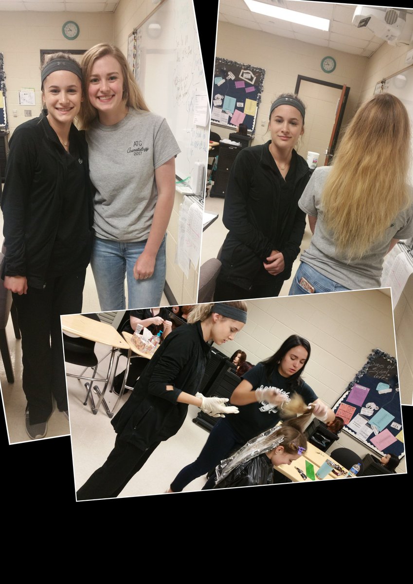 ATCCosmo's tweet photo. Juniors, doing their thing! #PracticeMakesPerfect #Ombre #FoilHighlights #Lashes #YarnExtensions #Johnson https://t.co/vib7HjJNFr