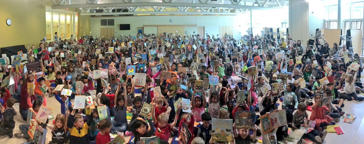 MrLaBroad's tweet photo. What does a whole school reading at once look like?  Something like this. #estabrookschool https://t.co/DafI59jlsN