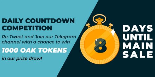 besteICO's tweet image. 8 days to main sale...8 chances to win!

RT this tweet &amp;amp; Join the Telegram Channel via the link below &amp;amp; you will be entered into the prize draw to win 1000 OAK Tokens.

1 Winner per day in the run-up to our Main Sale!

bit.ly/2KuZNRc    

#Crowdfunding #Blockchain #ICO