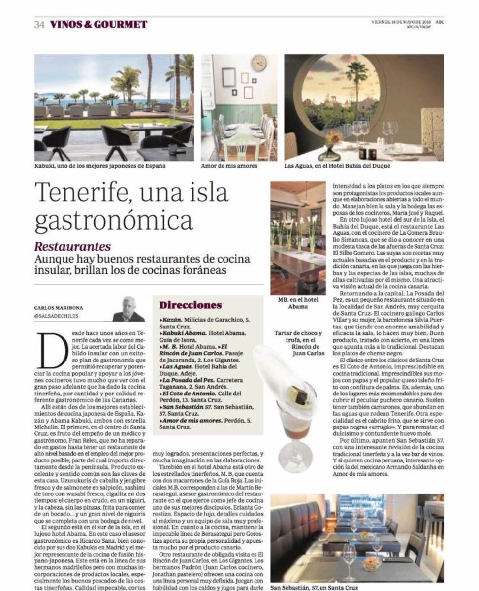 Encantados de que aportemos este pequeño grano en este gran trabajo que está haciendo Tenerife!!! <a href="/salsadechiles/">Carlos Maribona</a> @carlosislaTF <a href="/mcglaria/">Mayte Carreño 🐦‍⬛</a> @ricardo_kabuki <a href="/erlantz_gorosti/">Erlantz Gorostiza</a> <a href="/MartinBerasa/">Martin Berasategui</a> <a href="/BahiadelDuque/">Bahía del Duque</a>