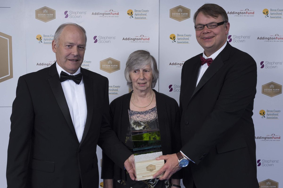 DevonFBA's tweet photo. Best Dairy Farmer went to the Williams family. #DFBA18. All aspects of their business have been seriously thought through. With Phil Cork #CreditonDairy https://t.co/mgsDGFgvX2