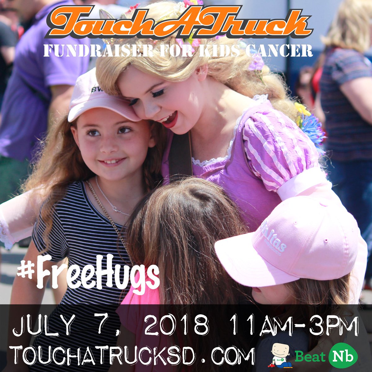 KidsCancerSux's tweet photo. Rollin' in to the weekend like the singing, hugging, always-smiling Kaija Germain? July 7. Buy your tix now! $15 bucks. https://t.co/o2pY1rrD49
.
100% of ticket price supports childhood cancer research and clinical trials. #TouchATruckSD https://t.co/hfuGfaWJQA