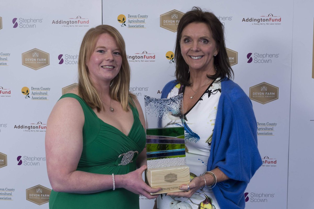 DevonFBA's tweet photo. With strong business acumen Molly Westwood took the Best Young Farmer award #DFBA18. With Penny Dart, @SavillsRuralUK https://t.co/EgRwAx6ARx