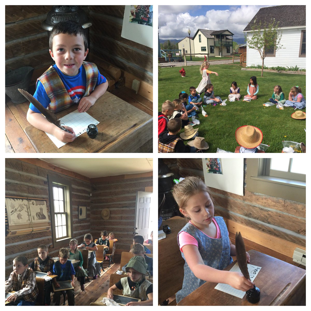 MillieAbernath2's tweet photo. We had a great time learning at the Borner Garden Pioneer School at the Museum of the West.  It was hard work!  #firstgraderslovelearning https://t.co/2temlhKY9F