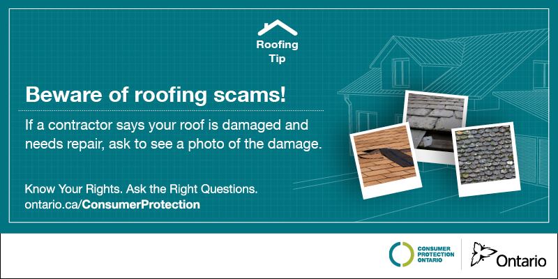It’s important to protect yourself and your #home before starting a #HomeRenovation. Learn how to protect yourself – as a consumer – when hiring a roofer: ontario.ca/page/hiring-ro…  #RoofingScam #scam #builder #roofer #ConsumerProtection