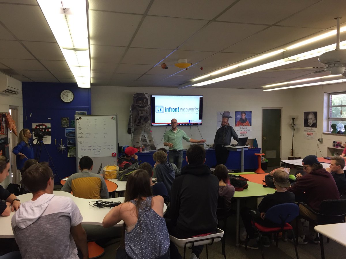 LaunchHigh's tweet photo. @infront.webworks spoke to students @launchhighschool  today on SME (subject matter expert) marketing &amp; the presentation was fantastic THANKS @koaa_5 covering event. Can’t wait for news@5&amp;6. #infrontwebworks #tipoftheday #contentisking #launchhighschool #futureleaders #LHSluaa https://t.co/H5p7TH3bXo
