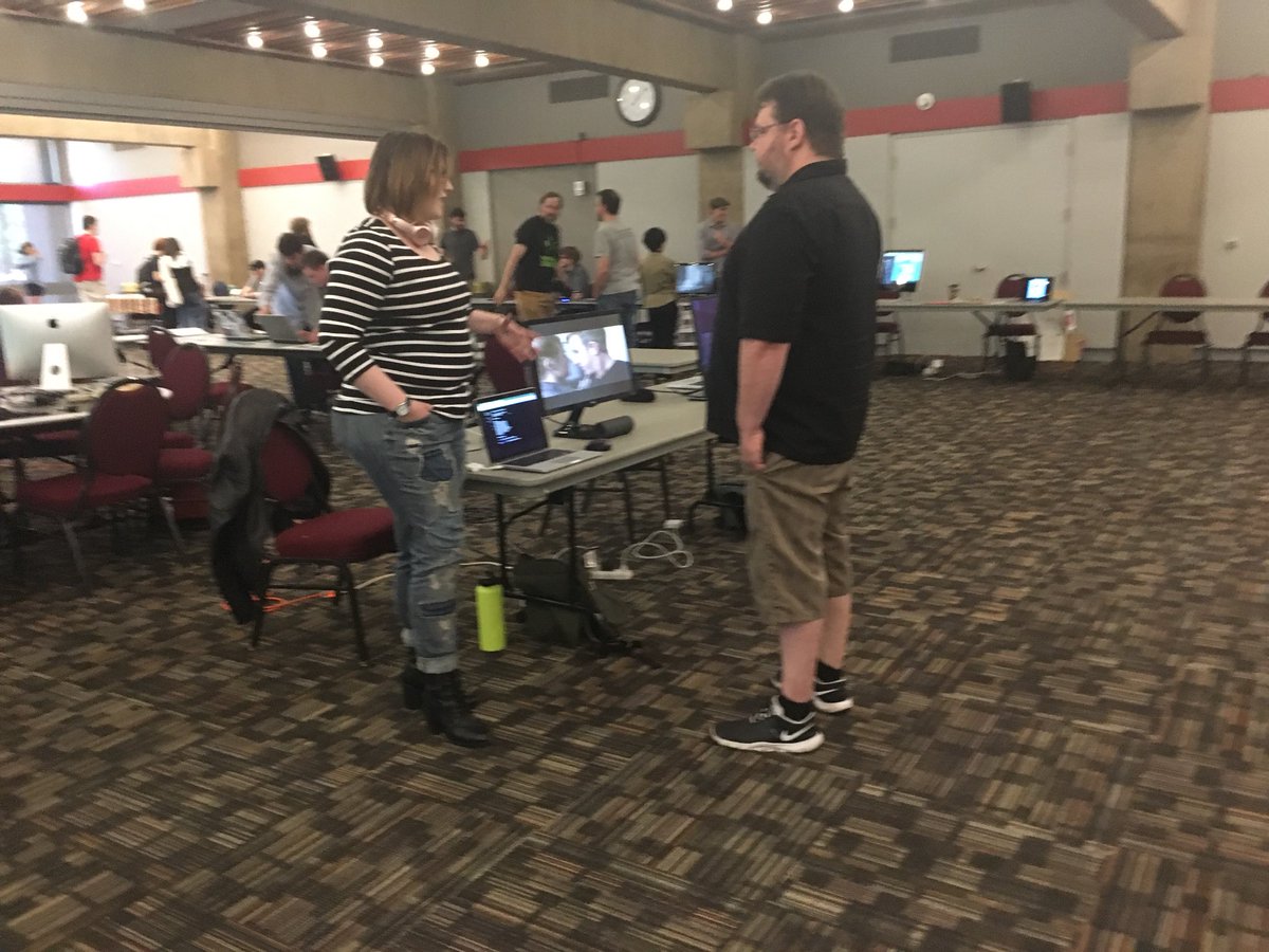 SOARsou's tweet photo. The 5th annual @SOU_EMCon is happening right now in the Rogue River Room! See what EMDA students have been working on! #SOUSOAR #SoaringSOU #SOARWEEK2018 https://t.co/lPqZwq8T4a