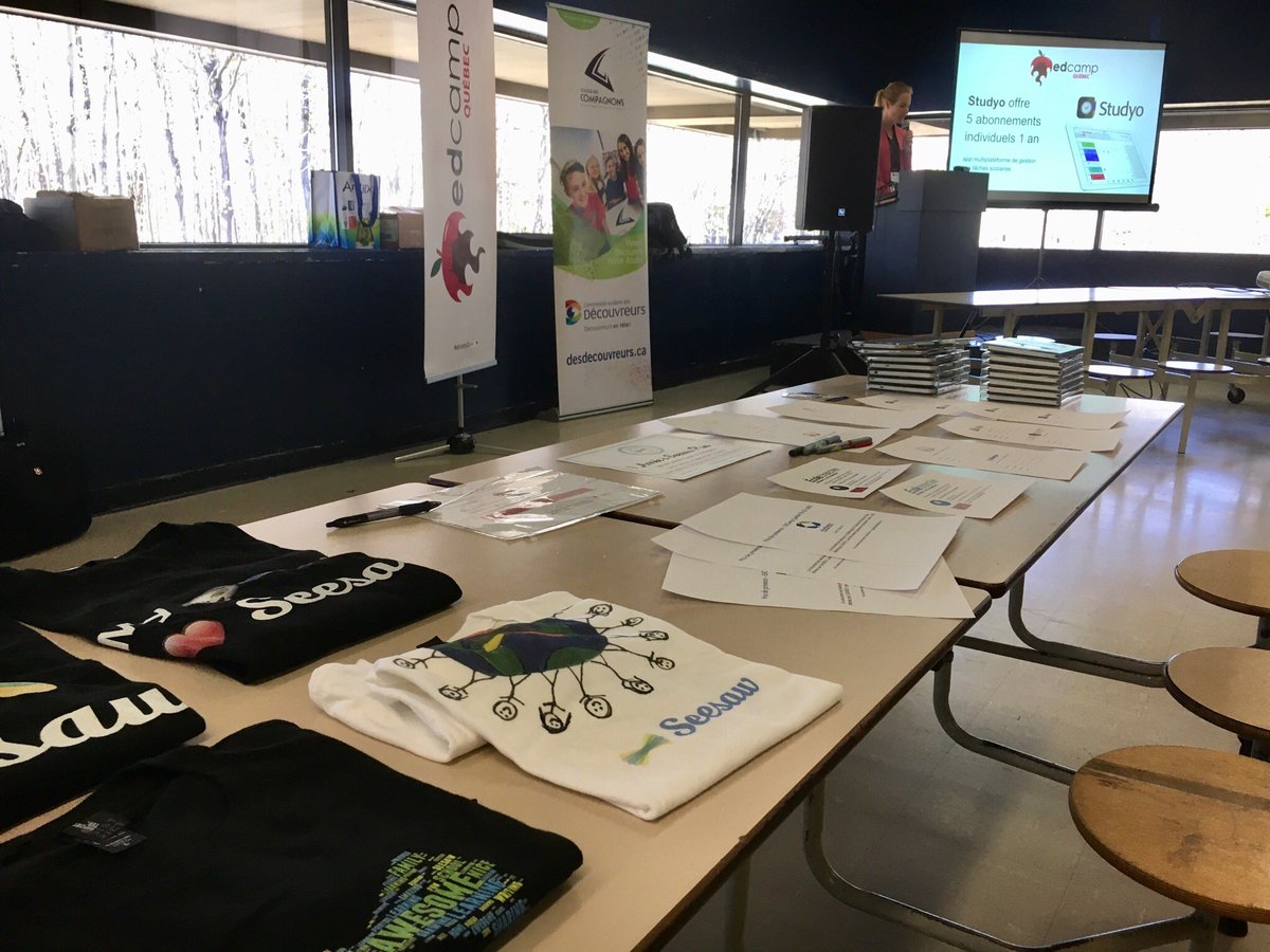 EdCampQuebec's tweet image. #EdcampQuebec Pour terminer la journée en beauté, on procède au tirage d’une belle sélection de prix de présence à saveur pédagogique!
Merci à toutes et à tous de votre participation!