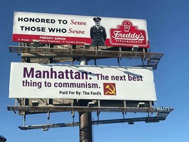 TylerDreiling's tweet image. This billboard on I-70 near Manhattan is, well, something.