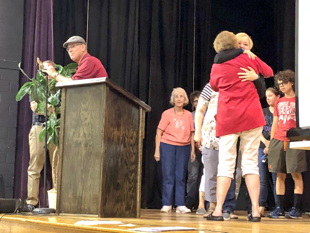 PCS_Pride's tweet photo. Honoring Ms. Tate upon her retirement and 40 years in GHS/PCS school district. ❤️ It was great to have so many of her former colleagues, students and parents of students show up to honor her, today. #TeachingLegend https://t.co/fi73xFlrkP