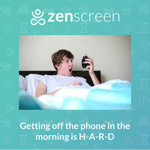 zenscreenapp's tweet photo. For most people, putting down the phone on the morning is hard. https://t.co/m8yV0LhmuA has a "Smart Mornings" feature to help with that. Try it today and get back your morning sanity. #LimitScreenTime https://t.co/Pvfdi6CpSQ