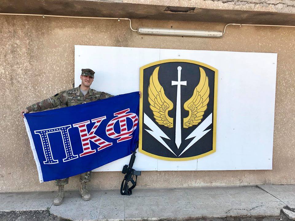 Proud Pi Kapp ⚔️ Staff Sergeant Kirwin J. Darney III, Beta Phi (<a href="/PiKappPirates/">Pi Kappa Phi - ECU</a>) #779, currently deployed in Iraq. Thank you for your service, brother. #FlagFriday #ExceptionalLeaders