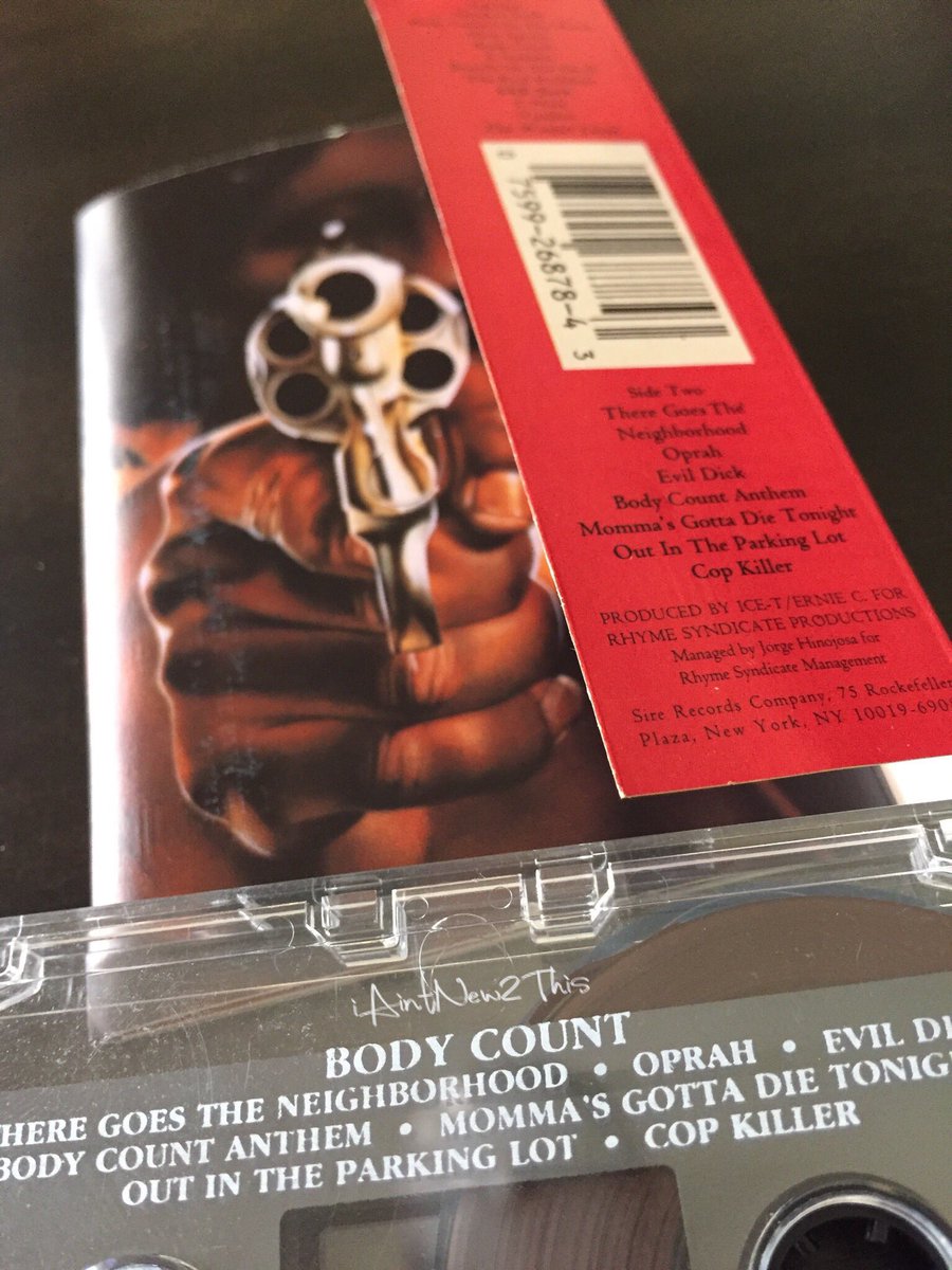 iAintNew2This__'s tweet photo. Original 1st print of Body Count's 1992 debut LP. Shortly after its initial release, the album was pulled off store shelves and the highly controversial track "Cop Killer" was removed. 
#BodyCount #CopKiller #IceT #ErnieC #Mooseman #DRoc #BeatmasterV @BodyCountBand @FINALLEVEL https://t.co/jWGSPBanjy