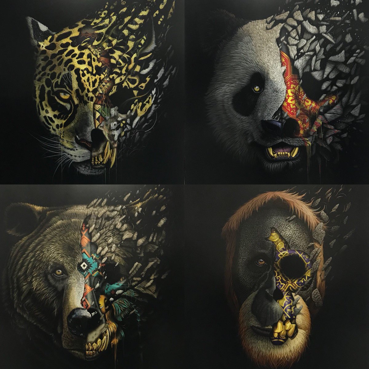 NYTastes's tweet photo. To The Bone exhibition by graffiti artist @sonnysundancer @393nyc Sonny is donating a portion of the proceeds to Discovery’s Project C.A.T #graffiti #tigers #conservation #totheboneproject #discoveryprojectcat https://t.co/hDqW6CS7QJ