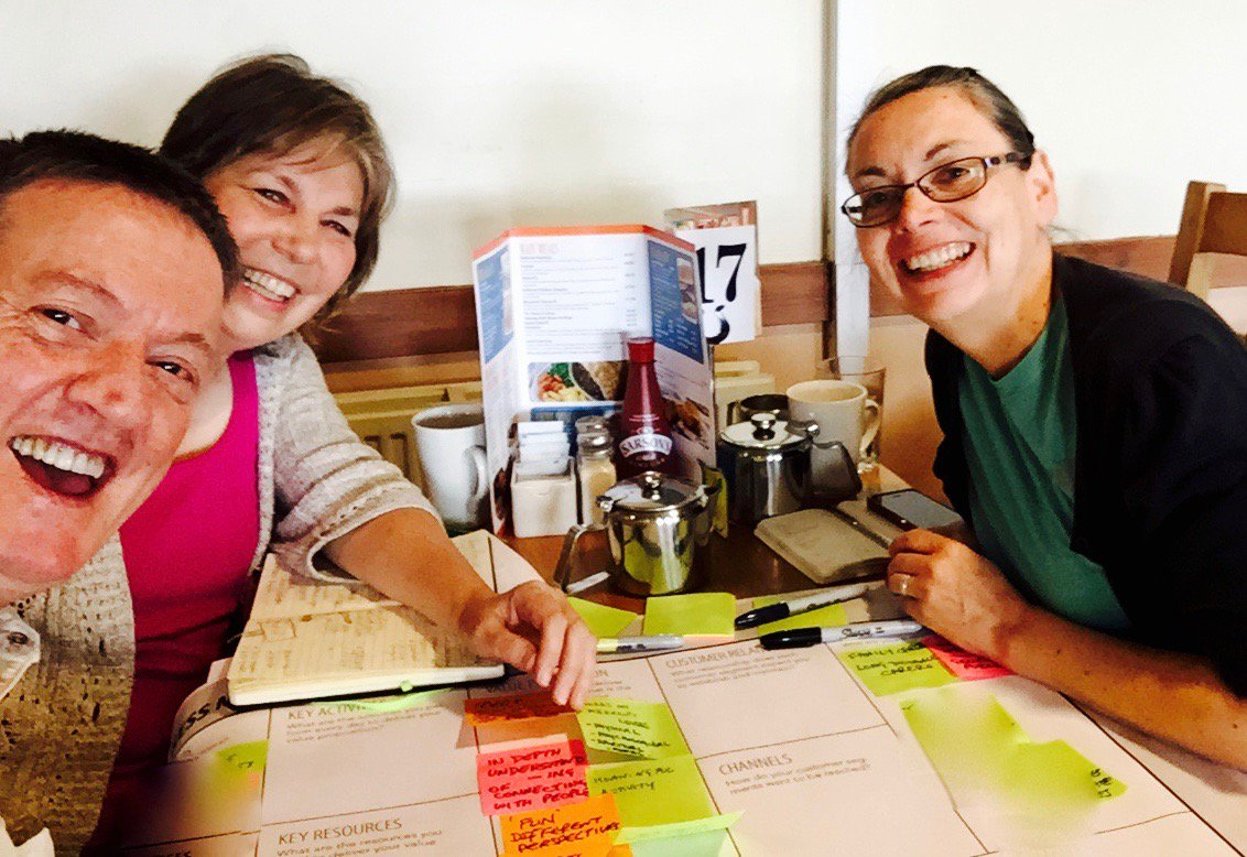 creativitycare's tweet photo. some of the @creativitycare folk exploring #findyourpath for creative communication solutions in #dementiacare #LaughingGeese @GeeseLaughing @LeaderFactory @HILifeSciences @PoshratKing https://t.co/zk7tzJwkxU