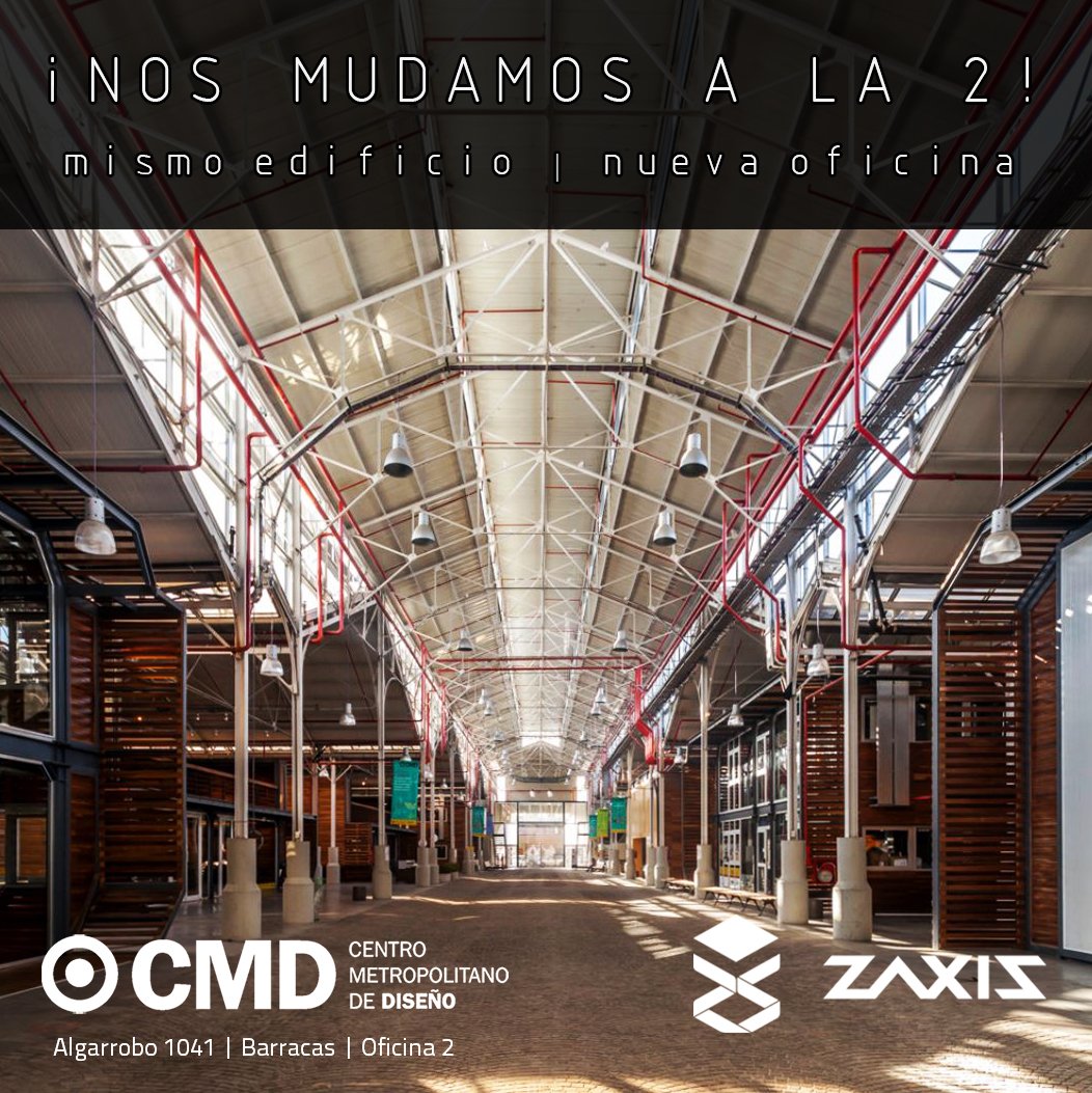 ZAXIS_IO's tweet photo. Chau 7, hola 2. Nos mudamos 🙌 Vení con tu proyecto, nosotros lo imprimimos! 
#CMD #Impresion3D #Impresora3D #prototipado #modelado3D #diseño3D #3Dprinting #3Dprinter #additivemanufacturing #prototyping #3Dmodelling #productdesign https://t.co/BnSSlso2NX