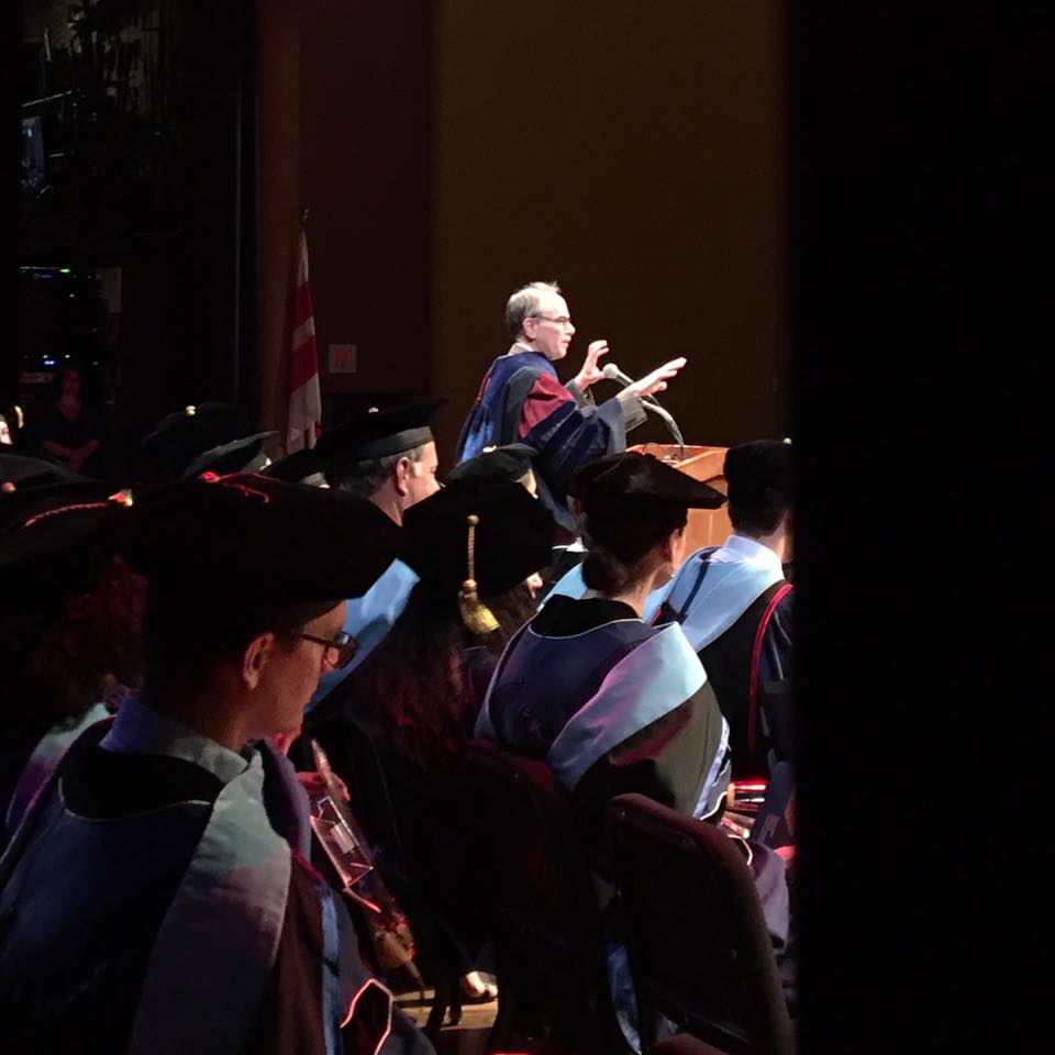 'Is there a doctor in the house?!' - @gwGSEHD Dean Michael J. Feuer 
Congrats to all of our new Ed.D. Graduates who got hooded today! 🎓 🎉
#HOL #ELP #GWCommencement #GWU #ClassOf2018