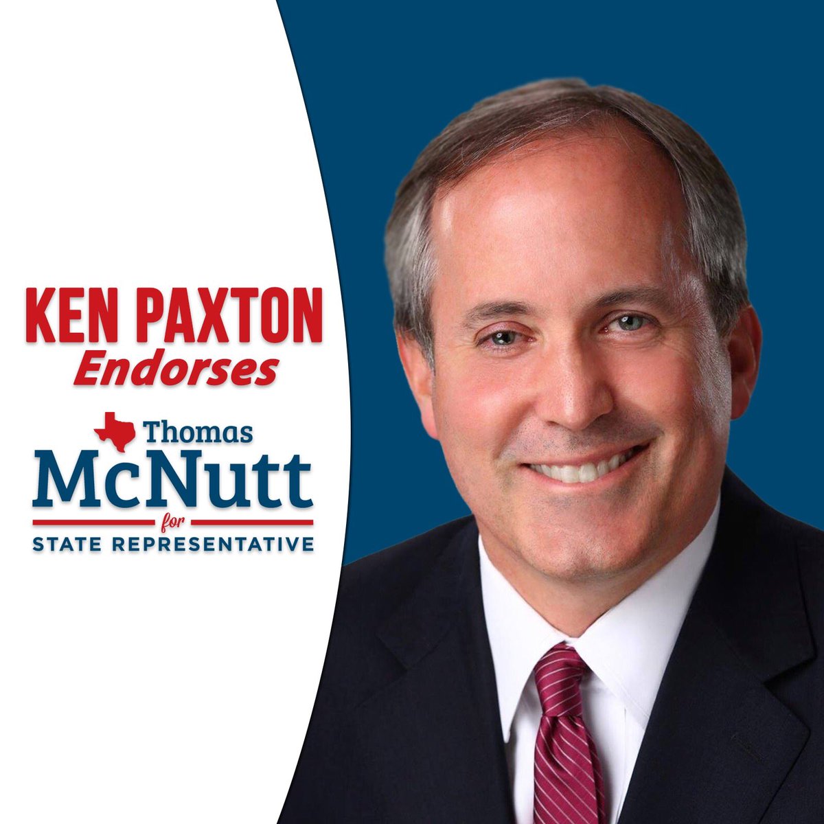 VoteMcNutt's tweet photo. So honored to have the endorsement of TX Attorney General @KenPaxtonTX. He is a champion of liberty! #nutsformcnutt https://t.co/DmshRN4iqb