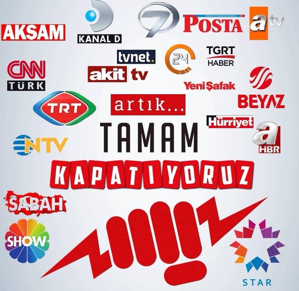 Taraflı ve eşit olmayan haber yapanları #KapatGitsin ! Tayyip seçilmesin o zaman göreceğim ben sizin haberlerinizi. Seve seve haber yapacaksınız ya da haberleri boş yere hapiste yatan şerefli gazeteciler yapacak!