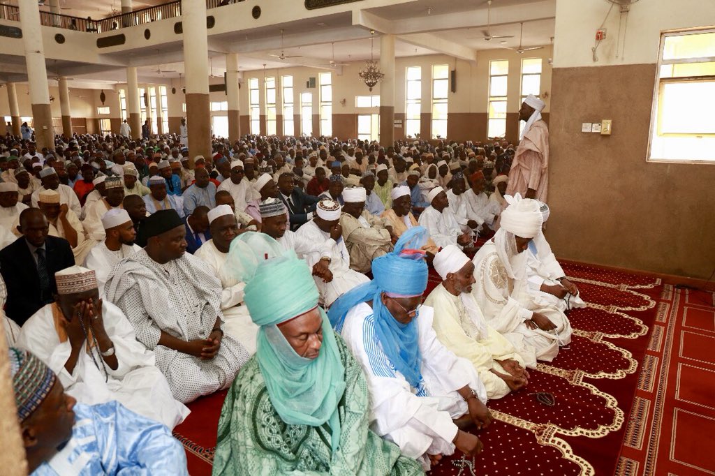 atiku's tweet photo. May Allah SWT accept our worship as acts of ibadah. It feels good joining the Yola Ummah for the first Juma’at prayer of the Ramadan. https://t.co/E12BI3p6iO