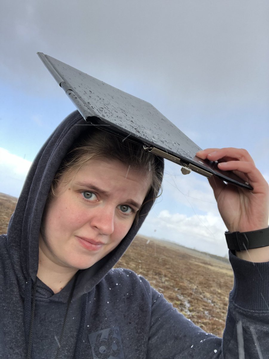 The reason you bring a clipboard to the field in Iceland is not to write on but to protect yourself from surprising May hailstorms #ornithology #iceland #fuglatwitter