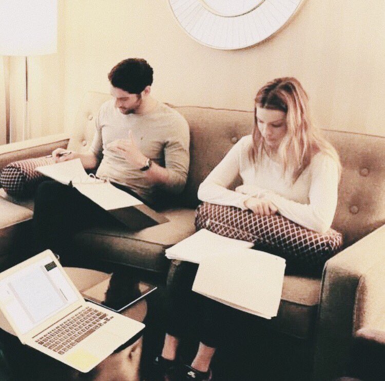 bestofgerm's tweet image. throwback to @laurengerman and @tomellis17 reading the script of one of the very first episodes of lucifer, back in 2015! ❤️✨

#savelucifer #pickuplucifer