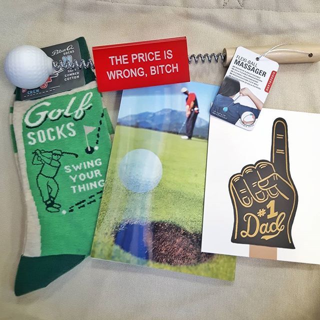 outerlayer's tweet photo. Swinging into some Father's Dad card choices here!! 🏌️♂️#father #dad #fathersday #fathersdaygifts #golf #golfswing #golfdrive #pgatour #happygilmore #happygilmorestyle #thepriceiswrongbitch #desksign #ballmassager #adamsandler #dadcards #dadsocks #golfsocks #blueq #swi… https://t.co/2bHNoJRWP2