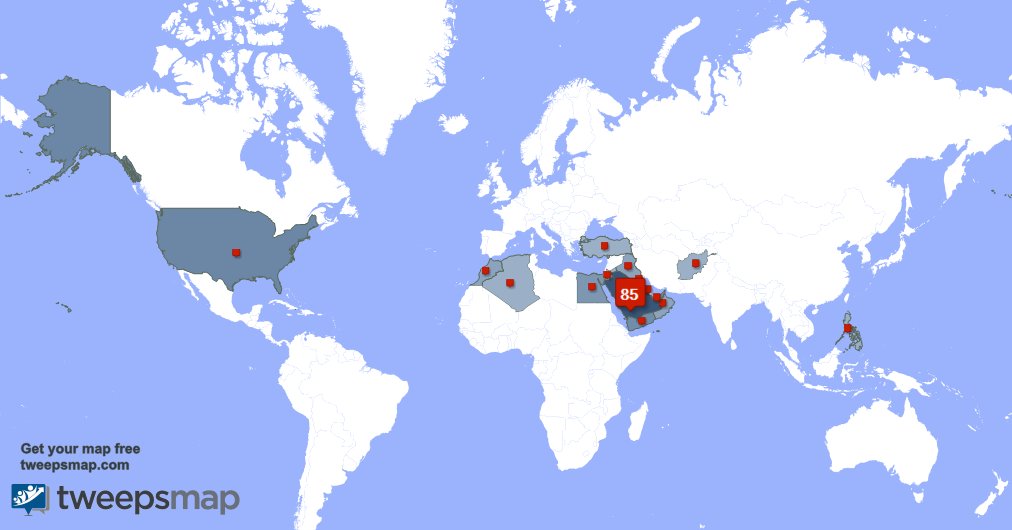 لدي 6 متابعين جدد من السعوديه خلال الأسبوع الماضي tweepsmap.com/!12345Fish