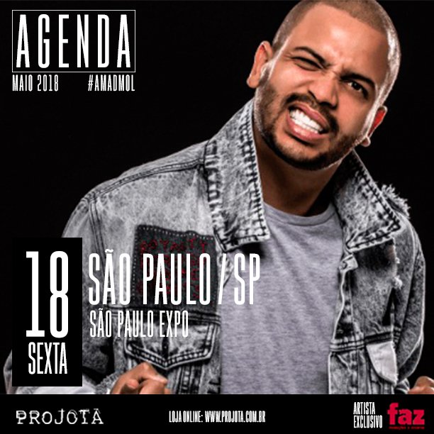 Projota's tweet photo. Salve, geral! Pra rapaziada de SP, hoje tem #AMADMOL na São Paulo Expo. https://t.co/PjuPrWgGB3