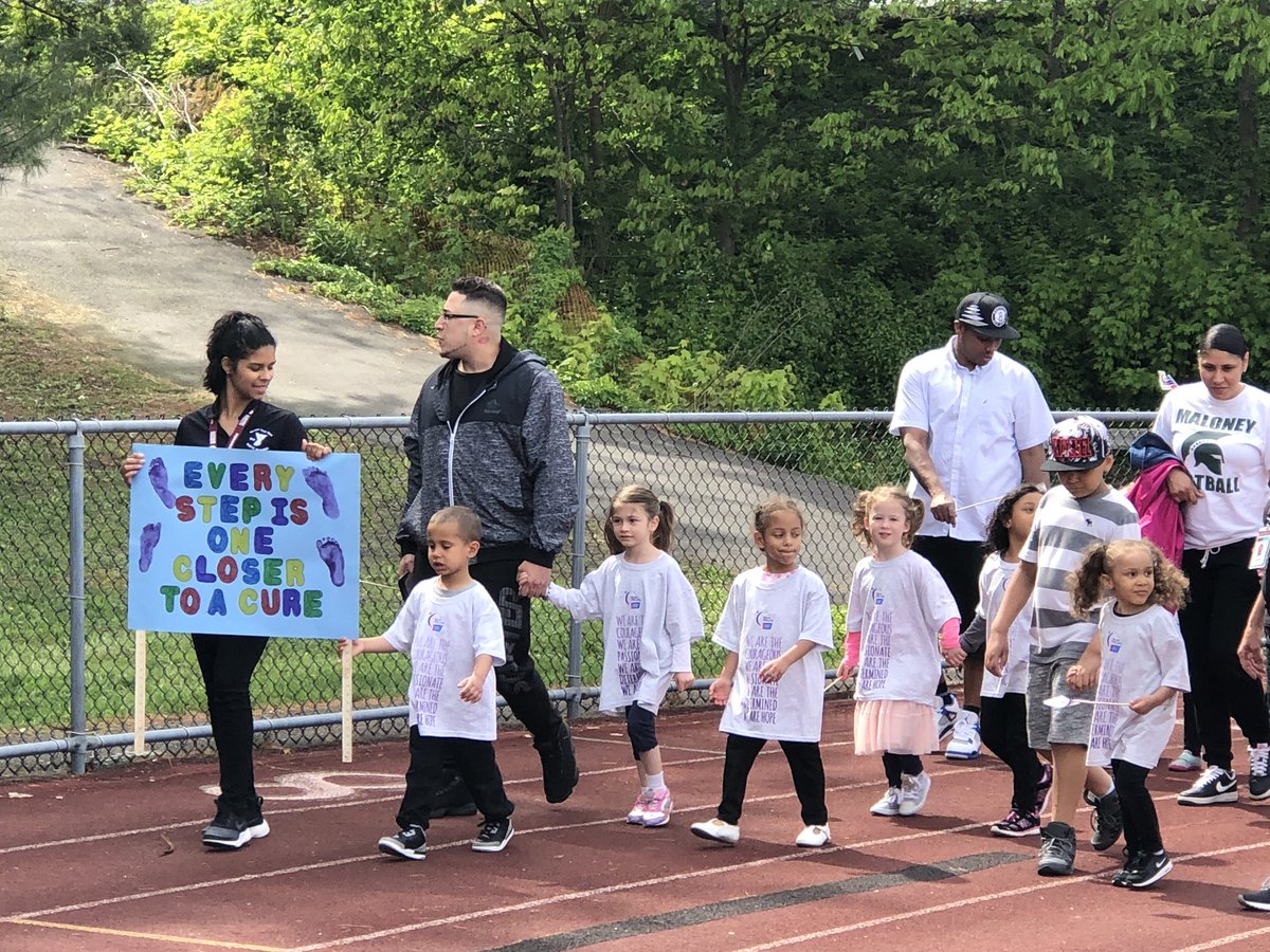 MeridenYMCA's tweet photo. Meriden YMCA Little Spartans preschoolers helped open this year’s Relay for Life by leading the Pledge of Allegiance, singing a song, and walking a lap around the track. https://t.co/8N1ZDciDuG