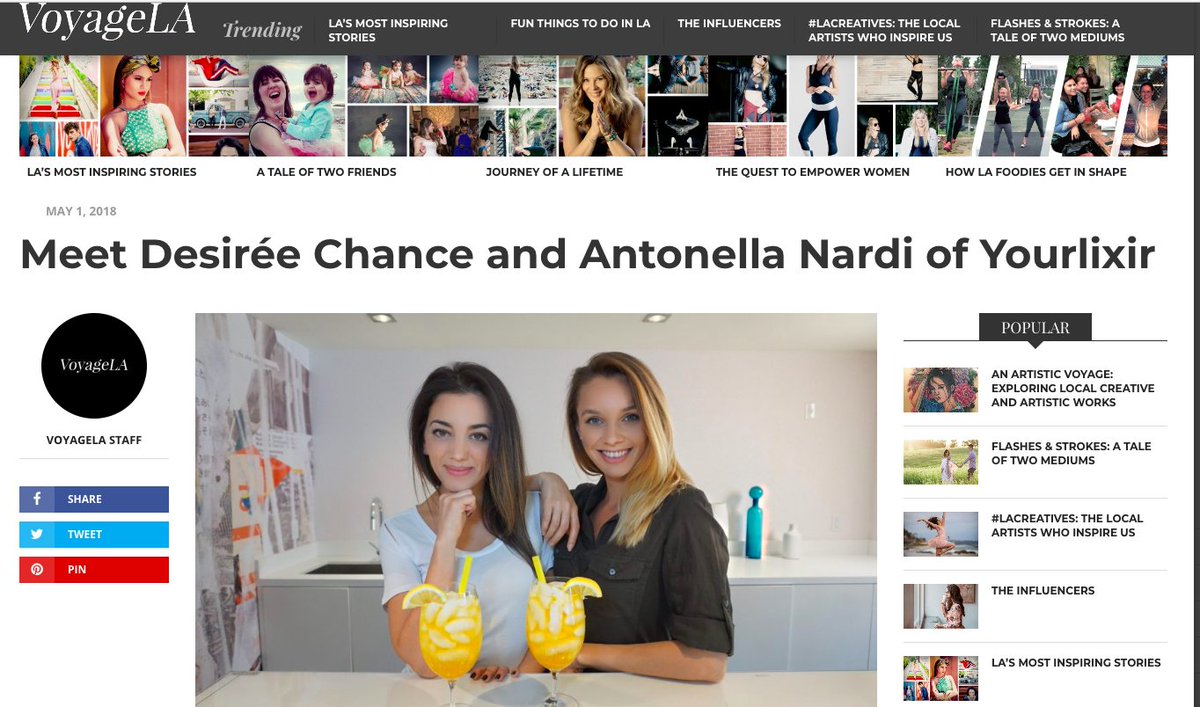 anardi86's tweet photo. Love sharing our wellness journey and startup story with all of you. Thanks for featuring us in the "LA's Most Inspiring Stories" section of @VoyageLAmag. We appreciate the 🖤. #yourlixir
https://t.co/NecQhFBzkK https://t.co/514rWB10T4