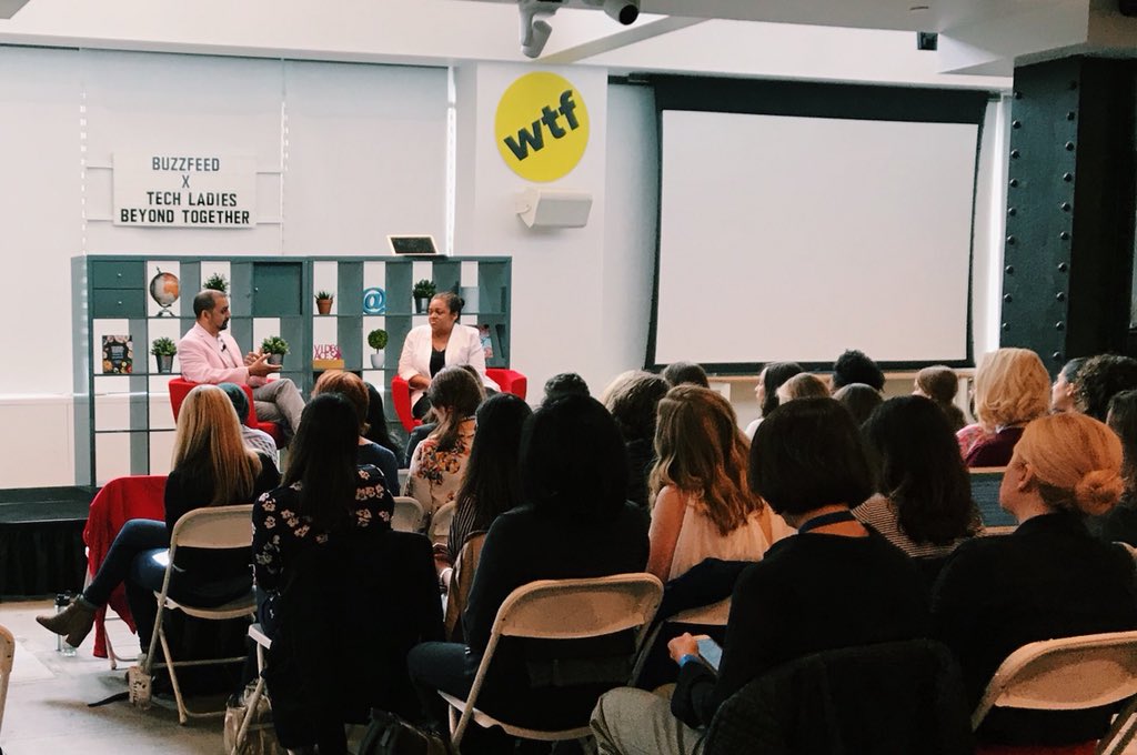 kelsa_'s tweet photo. Today @ #BuzzFeedxTechLadies: @shani_o &amp; @anildash real talk about building inclusive workplaces https://t.co/umYDc1fC9M