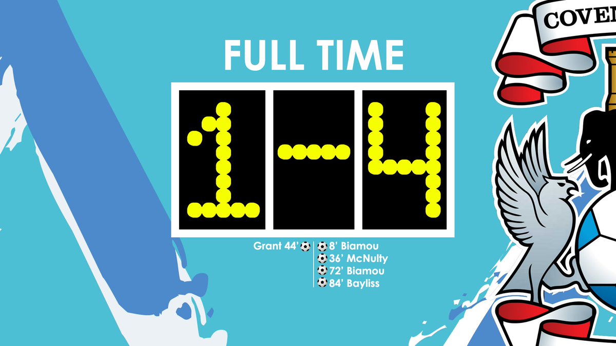 CoventryCityFC's tweet photo. FULL TIME: The #SkyBlues have booked their place in the SkyBet League Two Play-Off Final at Wembley! PLAY UP SKY BLUES! 1-4. #PUSB https://t.co/mfq89r6Uqv