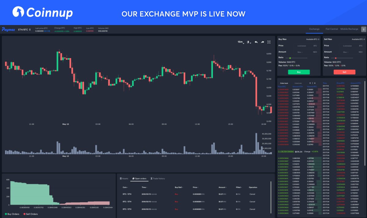 Hello Coinnup Community. Our Exchange MVP is live now, go ahead and play at mvp.coinnup.com/trade Don't forget to leave your feedback. #Coinnup #ICO #fintech