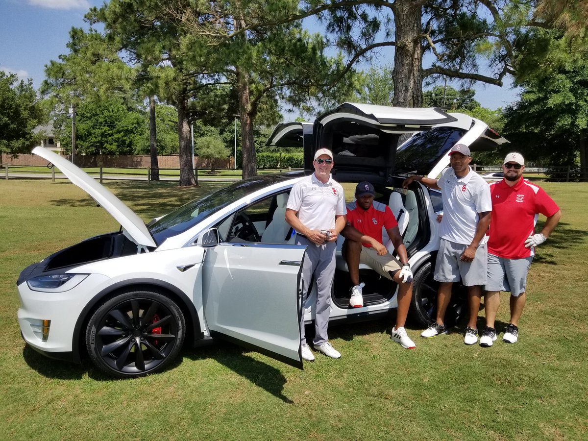 Bearkat Football On Twitter Strack Coaches Out Supporting Klein Football While Checking Out This Amazing Tesla Suv