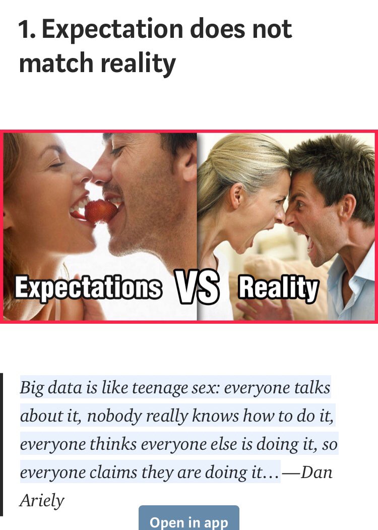 issue_factory's tweet photo. Big data is like teenage sex: everyone talks about it, nobody really knows how to do it, everyone thinks everyone else is doing it, so everyone claims they are doing it… — Dan Ariely https://t.co/FnpaQe4N5X