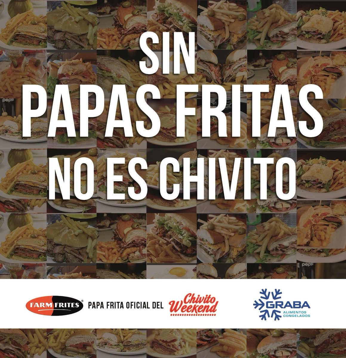ChivitoWeek's tweet photo. "Sin papas fritas no es Chivito".. ¿Qué opinan ustedes?
Gracias #FarmFrites por sumarse a #ChivitoWeekend https://t.co/0J7feWMZdh
