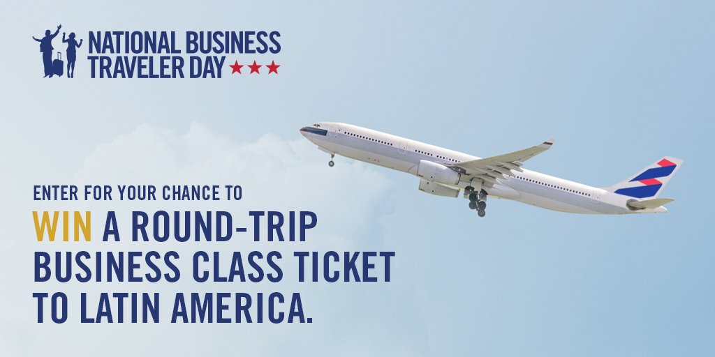 2 lucky #travelers are going to win a round-trip #BusinessClass ticket to #LatinAmerica thanks to <a href="/LATAMAirlinesUS/">LATAM USA</a>! 💺 Just make sure you enter our #NBTDay Business Traveler Dream #Sweepstakes before the sweeps closes at 11:59PM EST tonight: bit.ly/2FPGvqS!