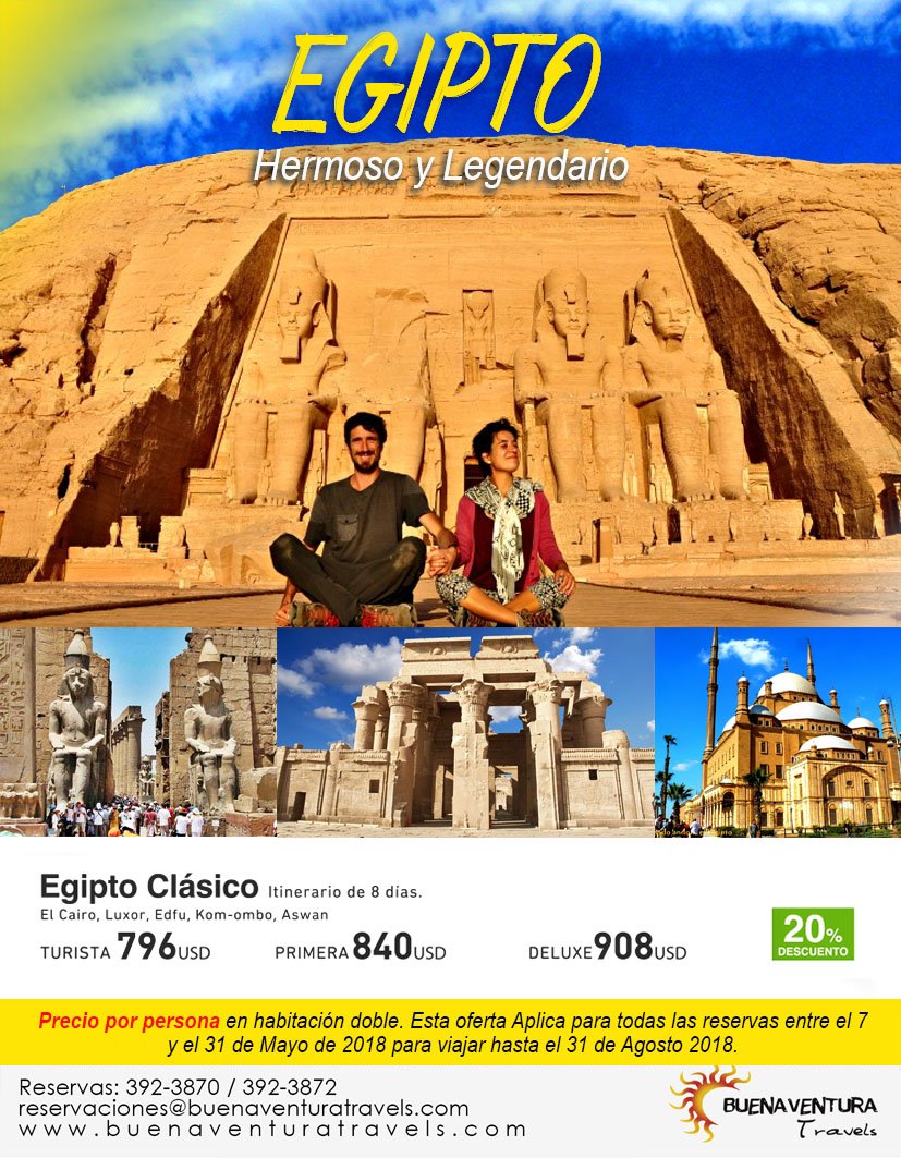 BVTRAVEL's tweet image. #BuenaventuraTravels te lleva a conocer los antiguos tesoros de un #Egipto legendario. Acompañanos ❤
.
Llama y aparta al
392-3870 / 392-3872
reservaciones@buenaventuratravels.com
.
#panama #pty #Egipto #VacacionesEnFamilia