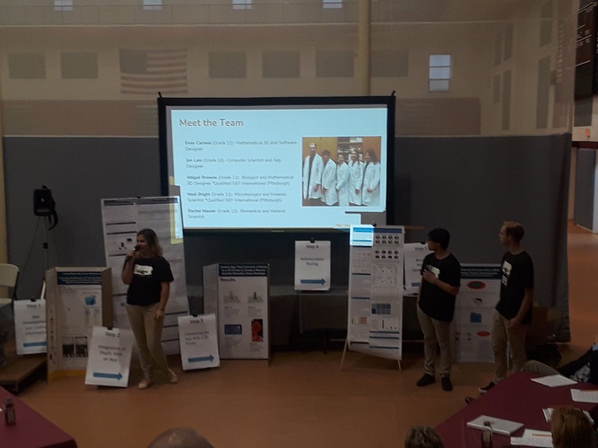ConradWeiserHS's tweet photo. CWHS STEM team presenting today at the @PAstemcomp to 12 judges and an audience of over 200 participants, advisors, administrators and parents. #govstem18 https://t.co/ExosMxP7sL