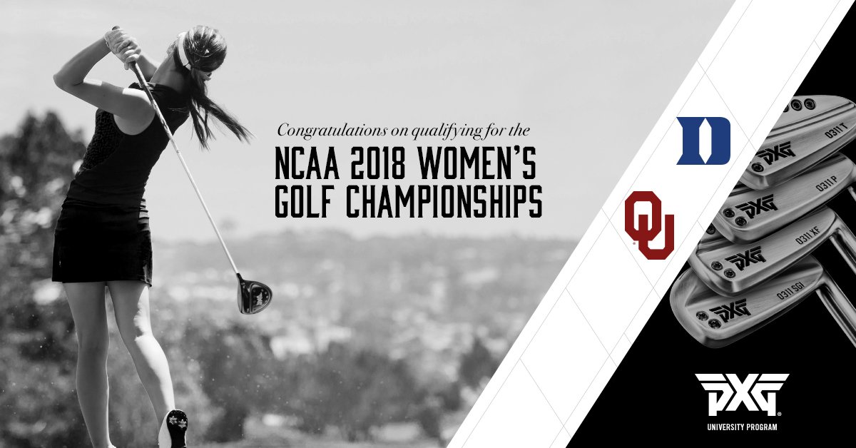 pxg's tweet photo. Congratulations @DukeWGOLF and @OU_WGolf on making it to the 2018 #NCAAGolf Women's Championships! Play well out there! #GoDuke #Sooners https://t.co/JHse2ZBbno