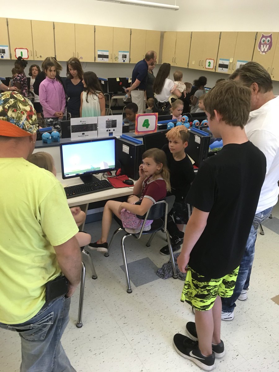Ms_Zusinas_APC's tweet photo. Minecraft Showcase today! Students taught parents all about #minecraft and showed them their hard work. Shout out to @janastahl1 for teaching them and organizing the showcase. The students were beyond excited. https://t.co/D4qOj4YFNK