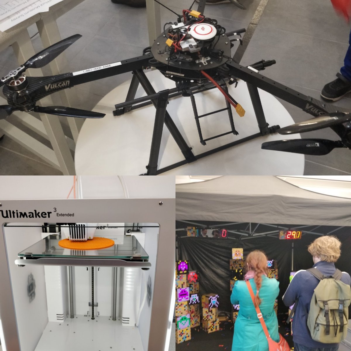 Drones, <a href="/MadeInvaders/">Made Invaders</a> and <a href="/Ultimaker/">UltiMaker</a> all out tonight <a href="/SensorCityUK/">Sensor City</a> really innovative VR archeology project as well...